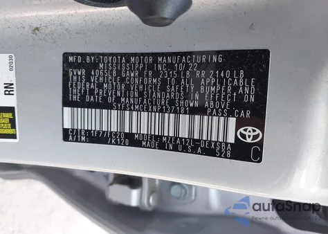 2022 Toyota Corolla Se Nightshade Edition z USA, uszkodzony, nr VIN 5YFS4MCEXNP137181